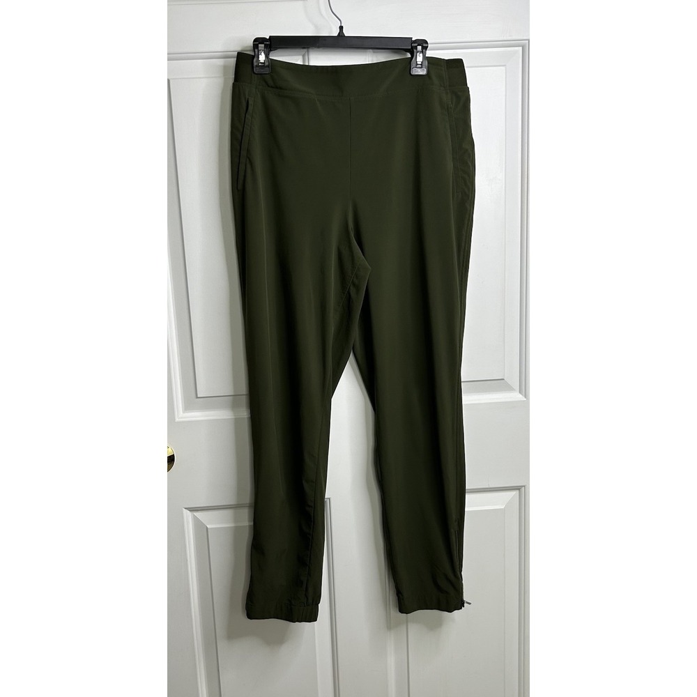 Athleta Brooklyn Heights Jogger Pants Womens 12 Tall 12t Aspen Green Ankle Zip